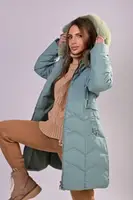 Куртка женская зимняя мятная код П559 4XL
