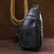 Стильная кожаная мужская сумка через плечо Vintage 20672 Черный