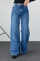 Женские джинсы фасона wide leg - синий цвет, 36р