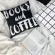 Подушка диванная с бархата Books and coffee 45x45 см (45BP_URB018)