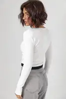 Лонгслів Miu Miu з ефектом подвійної кулі - білий колір, ONE SIZE