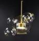 Люстра светодиодная подвесная LED светильник для квартиры на потолок лэд 26329 Латунь 40-130х35х35 см.