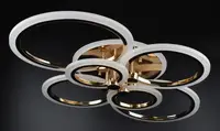 Люстра світлодіодна стельова LED світильник для квартири на стелю лед з пультом 26946 Золото 11х57х77 см.