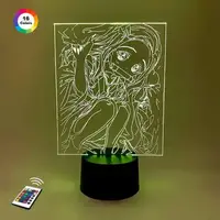 3D ночник "Незуко Камадо" (УВЕЛИЧЕННОЕ ИЗОБРАЖЕНИЕ)+ пульт ДУ + сетевой адаптер + батарейки (3ААА)  3DTOYSLAMP