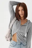 Вязаный кардиган с капюшоном - серый цвет, ONE SIZE (имеются размеры)