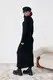 Вязаное платье oversize в широкий рубчик - черный цвет, S
