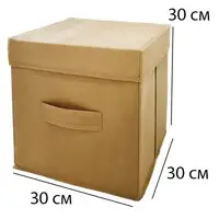 Короб для зберігання з кришкою 30x30x30 см ORGANIZE (бежевий)