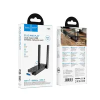 WiFi Adapter HOCO WiFi6 USB external dual antenna wireless network card HI34 |2.4G/5G, 600Mbs|