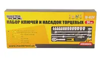Набір торцевих насадок MASTERTOOL PROFI CrV 1/2" 10-32 мм, 24 шт (78-4124)