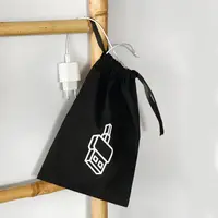 Мішечок бавовняний ORGANIZE для зарядок та гаджетів 20х30 см Gadget (чорний)