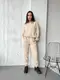 Костюм из микровельвета AO207 Бежевый Oversize XL-3XL