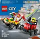 Конструктор LEGO City Пицца-авто против пожарной машины набор для гонки 70 деталей (60458)