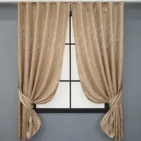 Комплект (2шт. 1,3х1,7м.) коротких штор из жаккарда, "Мрамор Al1". Цвет темно бежевый. Код 438ш 35-0103