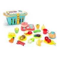 Ігровий набір продуктів Cutting pun set,  продукти на липучках, посуда, в кошику. Multicolor (153391)