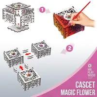 ХДФ Шкатулка "Чарівна квітка" конструктор механічний дерев'яний 3D