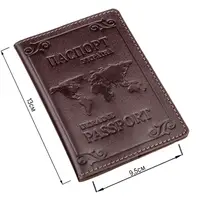 Шкіряна обкладинка на паспорт з картою і рамкою SHVIGEL 13983 Коричнева