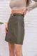 Мини-юбка из эко-кожи цвета хаки 102R276