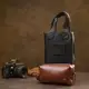 Мужская косметичка из натуральной кожи GRANDE PELLE 11414 Коричневый