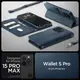 Чехол-книжка Spigen для iPhone 15 Pro Max - Wallet S Pro, Navy (ACS06606)