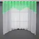 Кухонный комплект (280х170см.), тюль арка с ламбрекеном. Цвет белый с мятным. Код 025к 52-0672