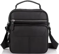 Сумка чоловіча шкіряна Tiding Bag через плече чорна