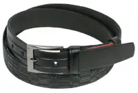Мужской кожаный ремень под брюки Skipper 11128 черный 3.5 см