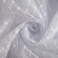 Ткань тюль фатин с вышивкой V-beyaz