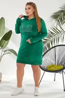 Туника женская однотонная велюровая, цвет зеленый, 257R338