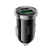 Адаптер автомобильный HOCO Leading car charger Z44 |1USB/1Type-C, 3A, 20W, QC/PD|
