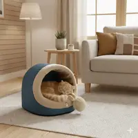 Будка для котів і собак Хутро Синій, №2 425х375х375