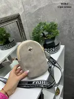 Натуральная замша. Серая - сумочка/кошелек на два отдельных отделения (0538-1)