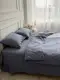 Постельное белье семейное Dushka Home Вареный хлопок премиум 21711 160х215х2 см синее