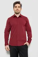 Рубашка мужская однотонная с принтом, цвет бордовый, 186R6918-4