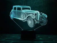 3D ночник "Автомобиль 11" (УВЕЛИЧЕННОЕ ИЗОБРАЖЕНИЕ) + пульт ДУ + сетевой адаптер + батарейки (3ААА)  3DTOYSLAM