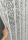 Тюль жаккард с вышивкой, цвет молочный. Код 1520т