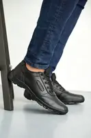 Мужские кроссовки кожаные весенне-осенние черные Emirro Cros (40)