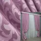 Комплект (2шт 1х2,7м) готовых штор из ткани лен рогожка коллекция "Вензель". Цвет розовый. Код 1431ш 31-682