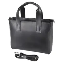 ЧЕРНАЯ - большая каркасная качественная сумка в стиле "Tote Bag", отделение на молнии (Луцк, 798)