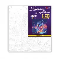 Картина за номерами з LED підсвічуванням Santi Магічне пір'я 956543 40х40 см