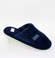 Мужские синие велюровые тапочки. синий