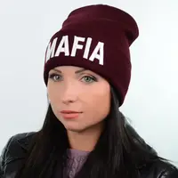 Шапка L18023 бордовый