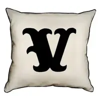 Подушка с мешковины Letter V 45x45 см (45PHB_ABC043_WH)
