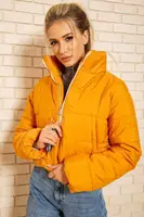 Дутая куртка темно-желтого цвета 129R100