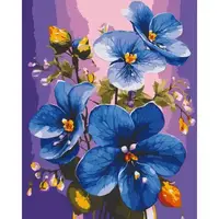 Картина по номерам "Синие фиалки" 40x50 см