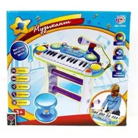 Дитяче піаніно зі стільцем 7235BLUE мікрофон у комплекті