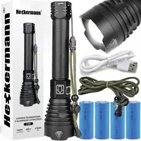 Мощный тактический фонарик Heckermann XHP90 Zoom 5000mAH