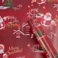 Папір пакувальна Lesko Blue Dragonfly No.7686 Merry Christmas! 75*52 см