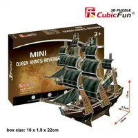 Cubic Fun Трехмерная головоломка-конструктор КОРАБЛЬ МЕСТЬ КОРОЛЕВЫ АННЫ серия мини