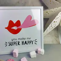 Постер в рамке You make me super happy 30x30 см (WKMT_21L006_WH)