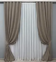 Комплект штор (2шт. 1,5х2,95м.) мікровелюр, колекція "Petek YL" Колір какао. Код 1707ш 33-0606